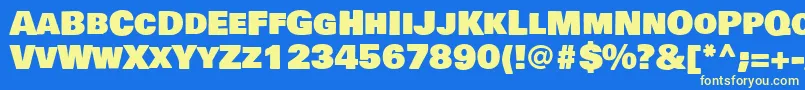 BowlbyonescRegular Font – Yellow Fonts on Blue Background