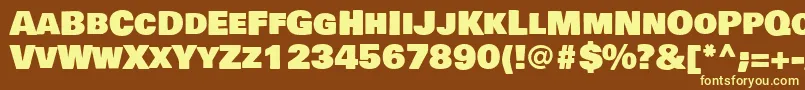 BowlbyonescRegular Font – Yellow Fonts on Brown Background