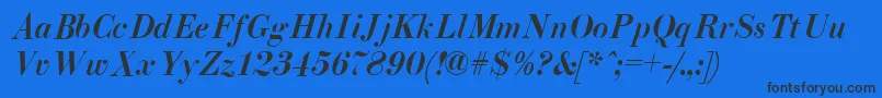 ElizAzPsItalic Font – Black Fonts on Blue Background