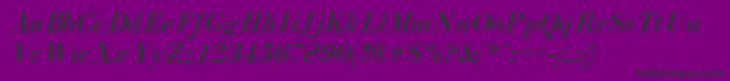Fonte ElizAzPsItalic – fontes pretas em um fundo violeta