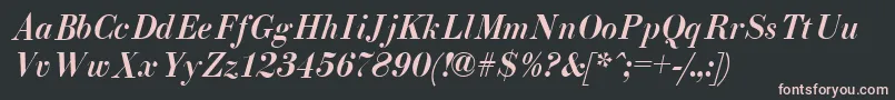 ElizAzPsItalic Font – Pink Fonts on Black Background