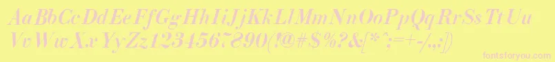 ElizAzPsItalic Font – Pink Fonts on Yellow Background