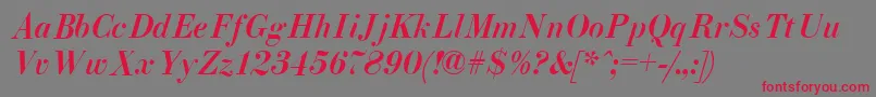 ElizAzPsItalic Font – Red Fonts on Gray Background