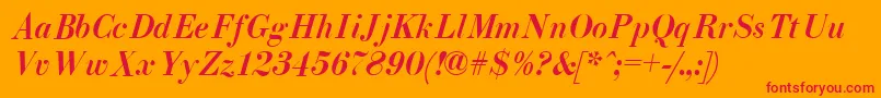 ElizAzPsItalic Font – Red Fonts on Orange Background