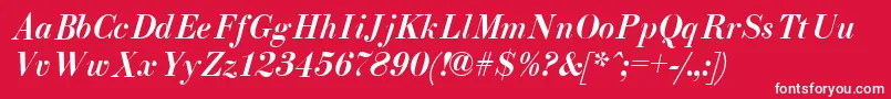 フォントElizAzPsItalic – 赤い背景に白い文字