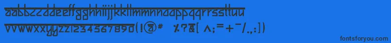 BitlingsujatraBold-Schriftart – Schwarze Schriften auf blauem Hintergrund