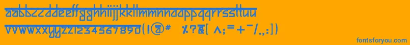 フォントBitlingsujatraBold – オレンジの背景に青い文字