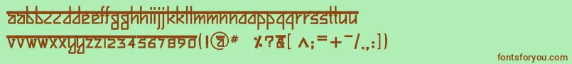 Шрифт BitlingsujatraBold – коричневые шрифты на зелёном фоне