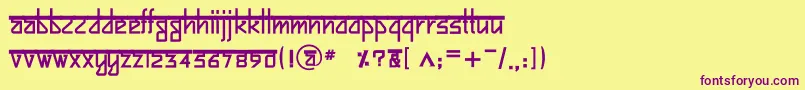 BitlingsujatraBold Font – Purple Fonts on Yellow Background