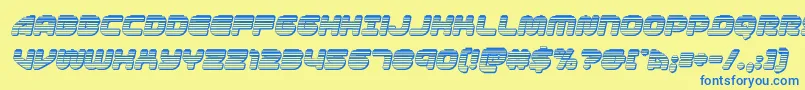 1stenterpriseschromeital Font – Blue Fonts on Yellow Background