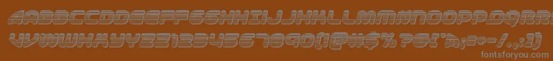 フォント1stenterpriseschromeital – 茶色の背景に灰色の文字