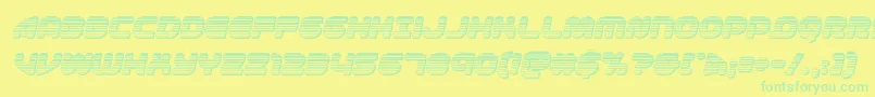 1stenterpriseschromeital-Schriftart – Grüne Schriften auf gelbem Hintergrund