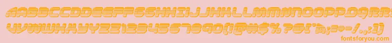 1stenterpriseschromeital-Schriftart – Orangefarbene Schriften auf rosa Hintergrund