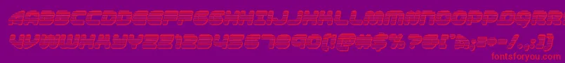 1stenterpriseschromeital Font – Red Fonts on Purple Background
