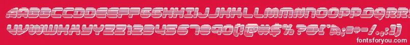 1stenterpriseschromeital-Schriftart – Weiße Schriften auf rotem Hintergrund