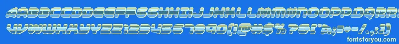 Fonte 1stenterpriseschromeital – fontes amarelas em um fundo azul