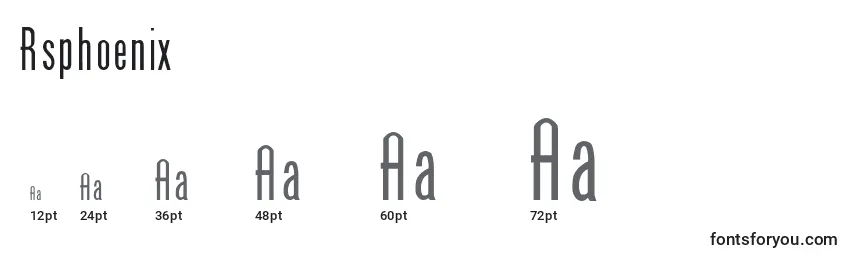 Размеры шрифта Rsphoenix