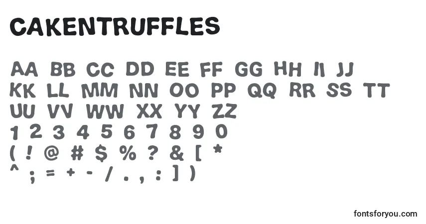 Schriftart CakeNTruffles – Alphabet, Zahlen, spezielle Symbole
