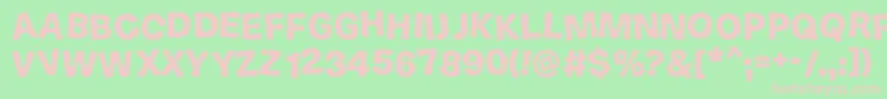 CakeNTruffles-fontti – vaaleanpunaiset fontit vihreällä taustalla