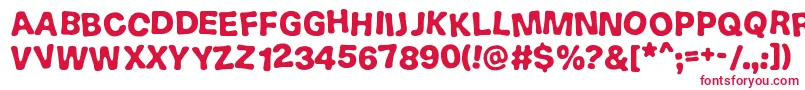 CakeNTruffles-Schriftart – Rote Schriften auf weißem Hintergrund