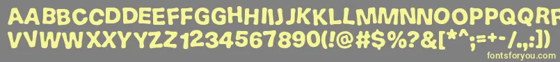 CakeNTruffles-fontti – keltaiset fontit harmaalla taustalla