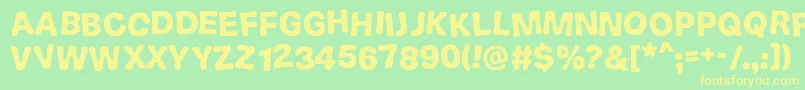 CakeNTruffles Font – Yellow Fonts on Green Background