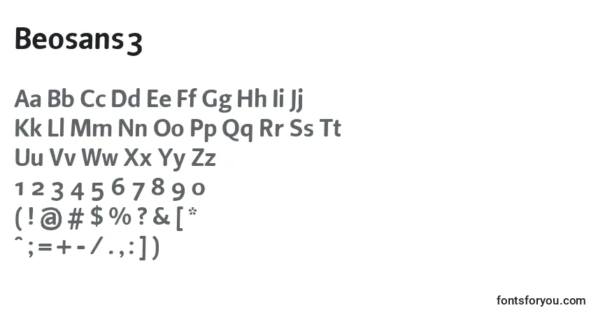 Шрифт Beosans3 – алфавит, цифры, специальные символы