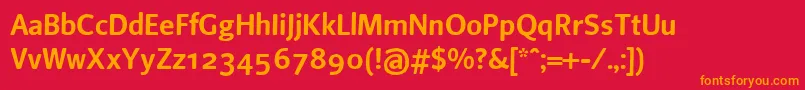 Beosans3 Font – Orange Fonts on Red Background