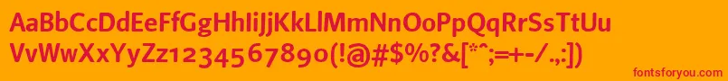 Czcionka Beosans3 – czerwone czcionki na pomarańczowym tle