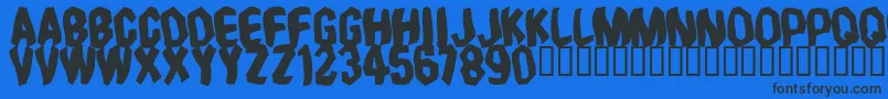 Timebomb Font – Black Fonts on Blue Background