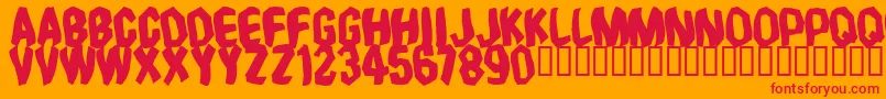 Timebomb Font – Red Fonts on Orange Background