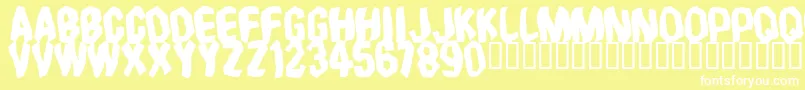 Timebomb Font – White Fonts on Yellow Background