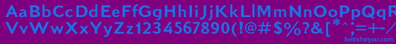 Kudrashovsansc Font – Blue Fonts on Purple Background