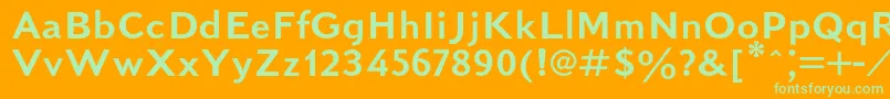 Kudrashovsansc-fontti – vihreät fontit oranssilla taustalla