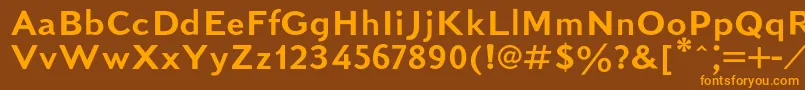 Kudrashovsansc Font – Orange Fonts on Brown Background