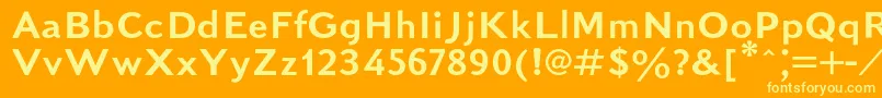 Kudrashovsansc Font – Yellow Fonts on Orange Background