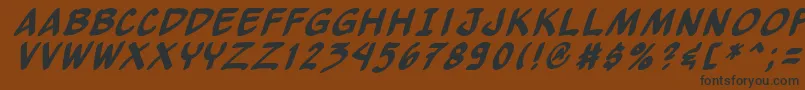 フォントYewbi – 黒い文字が茶色の背景にあります