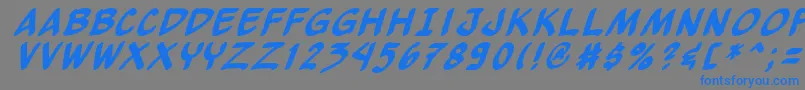 フォントYewbi – 灰色の背景に青い文字