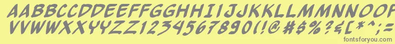 フォントYewbi – 黄色の背景に灰色の文字