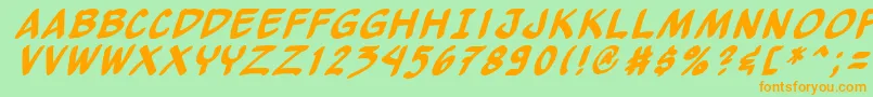 Yewbi Font – Orange Fonts on Green Background