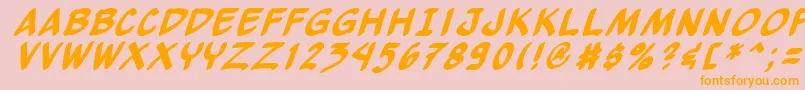 Yewbi Font – Orange Fonts on Pink Background