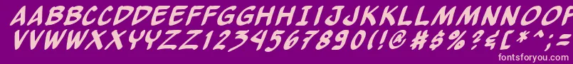 Yewbi-fontti – vaaleanpunaiset fontit violetilla taustalla