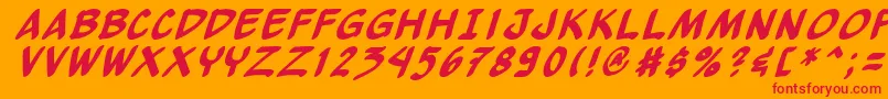 フォントYewbi – オレンジの背景に赤い文字
