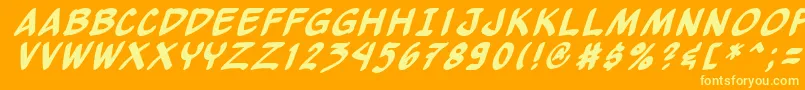 フォントYewbi – オレンジの背景に黄色の文字
