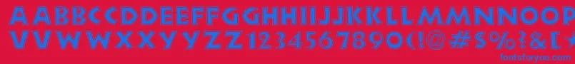 Newlandcontour Font – Blue Fonts on Red Background