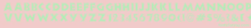 フォントNewlandcontour – ピンクの背景に緑の文字