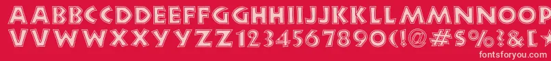 Newlandcontour Font – Pink Fonts on Red Background