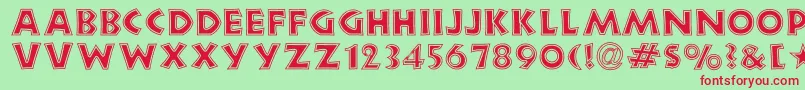 Newlandcontour Font – Red Fonts on Green Background