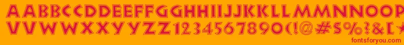 Newlandcontour Font – Red Fonts on Orange Background