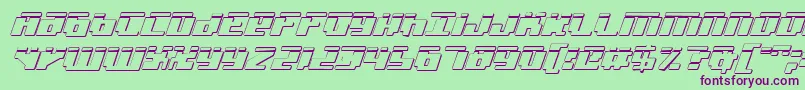 BadRobotItal3Dl Font – Purple Fonts on Green Background